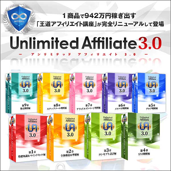 ●１商品で942万円稼ぎ出す仕組み「Unlimited Affiliate 3.0（アンリミテッドアフィリエイト3.0）」